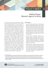 Policy Brief 3 - Political Power: Women’s Agency in Africa