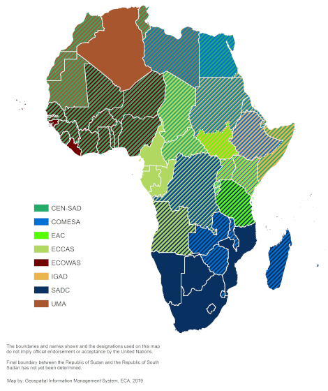 Memberships in regional economic communities 