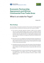 Economic Partnership Agreement and African Continental Free Trade Area: What is at stake for Togo? Economic Partnership Agreement and African Continental Free Trade Area: What is at stake for Togo?
