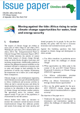 Moving against the tide: Africa rising to seize climate change opportunities Moving against the tide: Africa rising to seize climate change opportunities