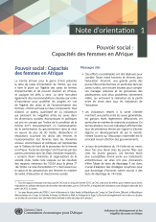 Pouvoir social : Capacités des femmes en Afrique