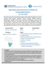 Reactions and Outlook to COVID-19 In Southern Africa - October 2020 Reactions and Outlook to COVID-19 In Southern Africa - October 2020