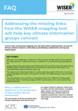 Addressing the missing links: how the WISER mapping tool will help key climate information groups connect Addressing the missing links: how the WISER mapping tool will help key climate information groups connect