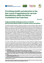 Prioritizing health and education in the first round of negotiations for services liberalization within the African Continental Free Trade Area Prioritizing health and education in the first round of negotiations for services liberalization within the African Continental Free Trade Area