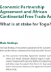 Economic Partnership Agreement and African Continental Free Trade Area: What is at stake for Togo? Economic Partnership Agreement and African Continental Free Trade Area: What is at stake for Togo?