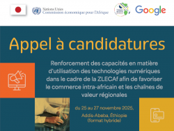 Appel à candidatures - Renforcement des capacités en matière d'utilisation des technologies numériques dans le cadre de la ZLECAf afin de favoriser le commerce intra-africain et les chaînes de valeur régionales