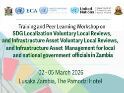 Training and Peer Learning Workshop on SDG Localisation, Voluntary Local Reviews (VLRs) and Infrastructure Asset Management