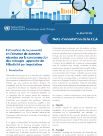 Estimation de la pauvreté en l’absence de données récentes sur la consommation des ménages: approche de l’élasticité par imputation