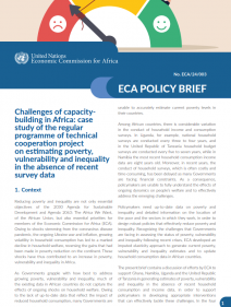 Challenges of capacitybuilding in Africa: case study of the regular programme of technical cooperation project on estimating poverty, vulnerability and inequality in the absence of recent survey data