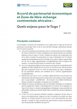 Accord de partenariat économique et Zone de libre-échange continentale africaine : Quels enjeux pour le Togo ?