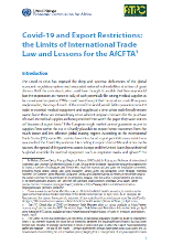 Covid-19 and Export Restrictions: the Limits of International Trade Law and Lessons for the AfCFTA