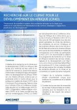 RECHERCHE SUR LE CLIMAT POUR LE DÉVELOPPEMENT EN AFRIQUE (CR4D)