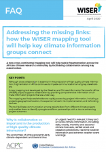 Addressing the missing links: how the WISER mapping tool will help key climate information groups connect