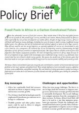 Policy Brief 10 : Fossil Fuels in Africa in a Carbon Constrained Future