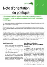 Note d’orientation de politique 11 : Financement climatique: impératifs et implications mondiaux pour un développement résilient au climat en Afrique