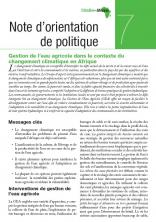 Note d’orientation de politiquebarrages 7 : Gestion de l’eau agricole dans le contexte du changement climatique en Afrique