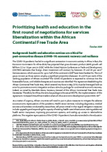 Prioritizing health and education in the first round of negotiations for services liberalization within the African Continental Free Trade Area