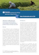 Document de politique : Allocation inefficiente des ressources, transformation structurelle et croissance de la productivité en Afrique du Nord